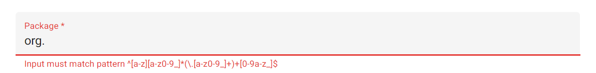 String variable with validation error